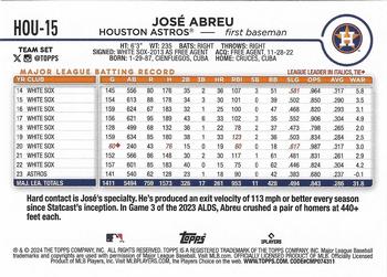 2024 Topps Houston Astros #HOU-15 José Abreu Back