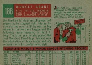 1959 Topps #186 Mudcat Grant Back