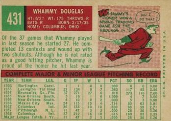 1959 Topps #431 Whammy Douglas Back