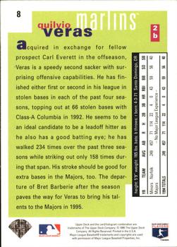 1995 Collector's Choice - Gold Signature #8 Quilvio Veras Back