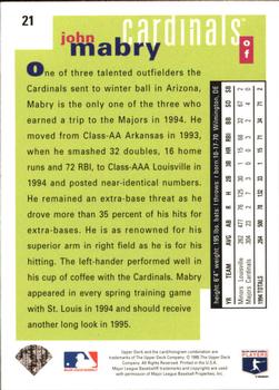 1995 Collector's Choice - Gold Signature #21 John Mabry Back