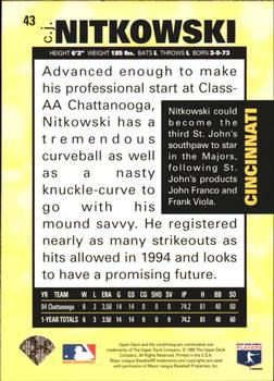 1995 Collector's Choice - Gold Signature #43 C.J. Nitkowski Back