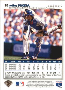 1995 Collector's Choice - Silver Signature #80 Mike Piazza Back