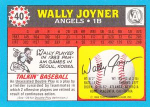 1988 Topps UK Minis #40 Wally Joyner Back