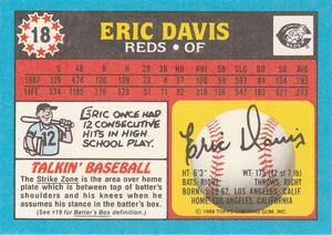 1988 Topps UK Minis #18 Eric Davis Back