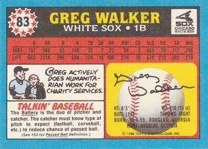 1988 Topps UK Minis #83 Greg Walker Back