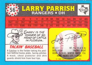 1988 Topps UK Minis #56 Larry Parrish Back