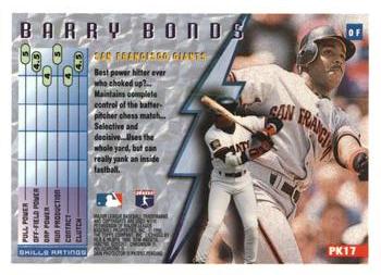 1995 Finest - Power Kings #PK17 Barry Bonds Back