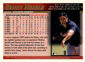 1998 Topps - Inaugural Devil Rays #4 Denny Neagle Back