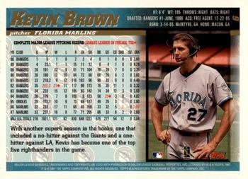 1998 Topps - Inaugural Devil Rays #6 Kevin Brown Back