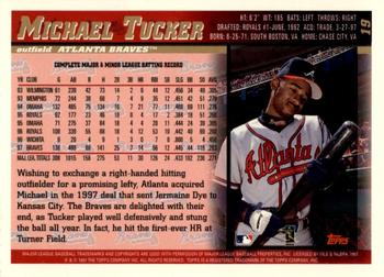 1998 Topps - Inaugural Devil Rays #19 Michael Tucker Back