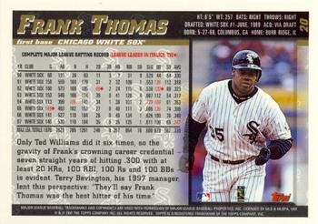 1998 Topps - Inaugural Devil Rays #20 Frank Thomas Back