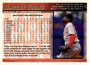 1998 Topps - Inaugural Devil Rays #22 Dmitri Young Back