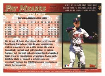 1998 Topps - Inaugural Devil Rays #49 Pat Meares Back