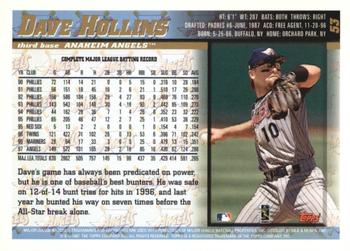 1998 Topps - Inaugural Devil Rays #53 Dave Hollins Back