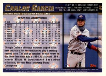 1998 Topps - Inaugural Devil Rays #54 Carlos Garcia Back