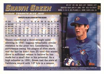 1998 Topps - Inaugural Devil Rays #76 Shawn Green Back