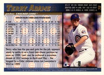 1998 Topps - Inaugural Devil Rays #78 Terry Adams Back