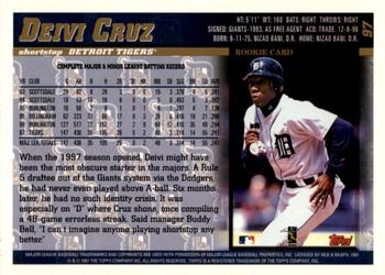 1998 Topps - Inaugural Devil Rays #97 Deivi Cruz Back