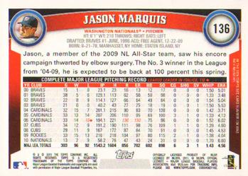2011 Topps #136 Jason Marquis Back