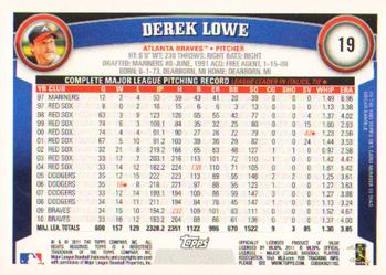 2011 Topps #19 Derek Lowe Back