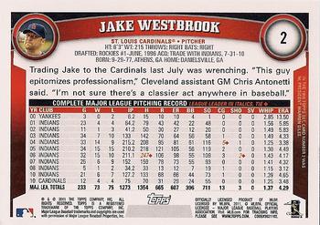 2011 Topps #2 Jake Westbrook Back