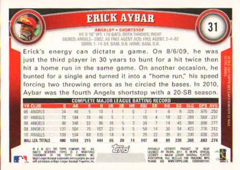 2011 Topps #31 Erick Aybar Back