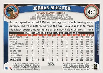 2011 Topps #437 Jordan Schafer Back