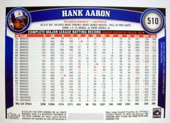 2011 Topps #510 Hank Aaron Back