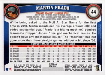 2011 Topps #44 Martin Prado Back