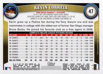 2011 Topps #47 Kevin Correia Back