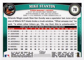 2011 Topps #78 Mike Stanton Back