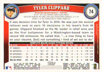 2011 Topps #74 Tyler Clippard Back