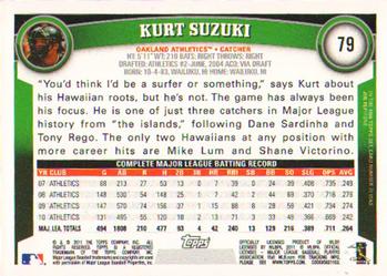 2011 Topps #79 Kurt Suzuki Back