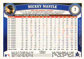2011 Topps #7 Mickey Mantle Back