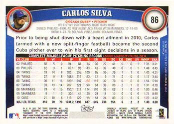 2011 Topps #86 Carlos Silva Back