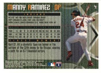 1995 Finest - Refractors #4 Manny Ramirez Back