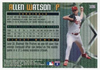 1995 Finest - Refractors #106 Allen Watson Back