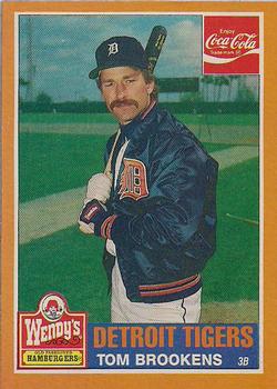 1985 Topps Wendy's/Coca-Cola Detroit Tigers #5 Tom Brookens Front