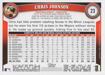 2011 Topps Opening Day #23 Chris Johnson Back