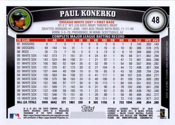 2011 Topps Opening Day #48 Paul Konerko Back