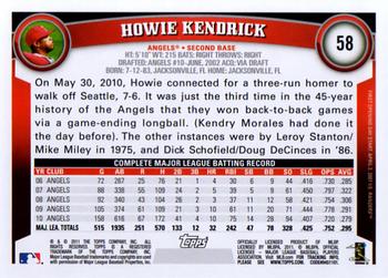 2011 Topps Opening Day #58 Howie Kendrick Back