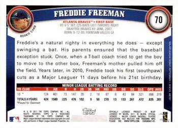 2011 Topps Opening Day #70 Freddie Freeman Back