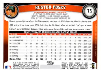 2011 Topps Opening Day #75 Buster Posey Back