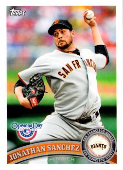 2011 Topps Opening Day #108 Jonathan Sanchez Front