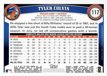 2011 Topps Opening Day #117 Tyler Colvin Back