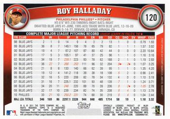2011 Topps Opening Day #120 Roy Halladay Back