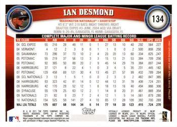 2011 Topps Opening Day #134 Ian Desmond Back
