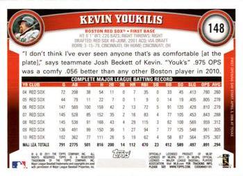 2011 Topps Opening Day #148 Kevin Youkilis Back