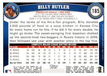 2011 Topps Opening Day #185 Billy Butler Back
